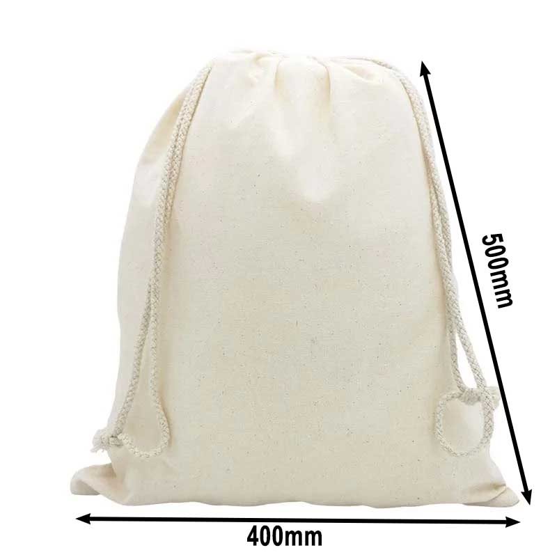 50pcs Large Calico Drawstring Bags 400x500mm