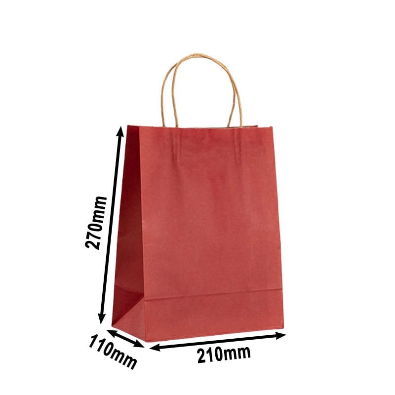 Small Red Paper Carry Bags 210x270mm - 50pcs sku image