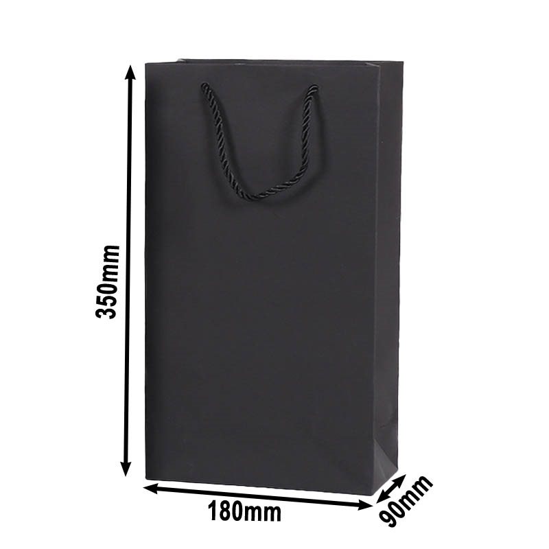 50pcs Black Wine Paper Bags Double Bottles 180x350mm