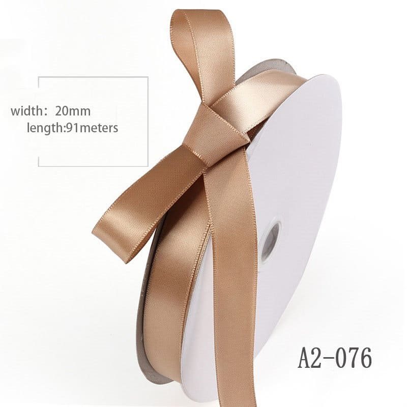 20mmx91M Chocolate Double Sided Satin Ribbon