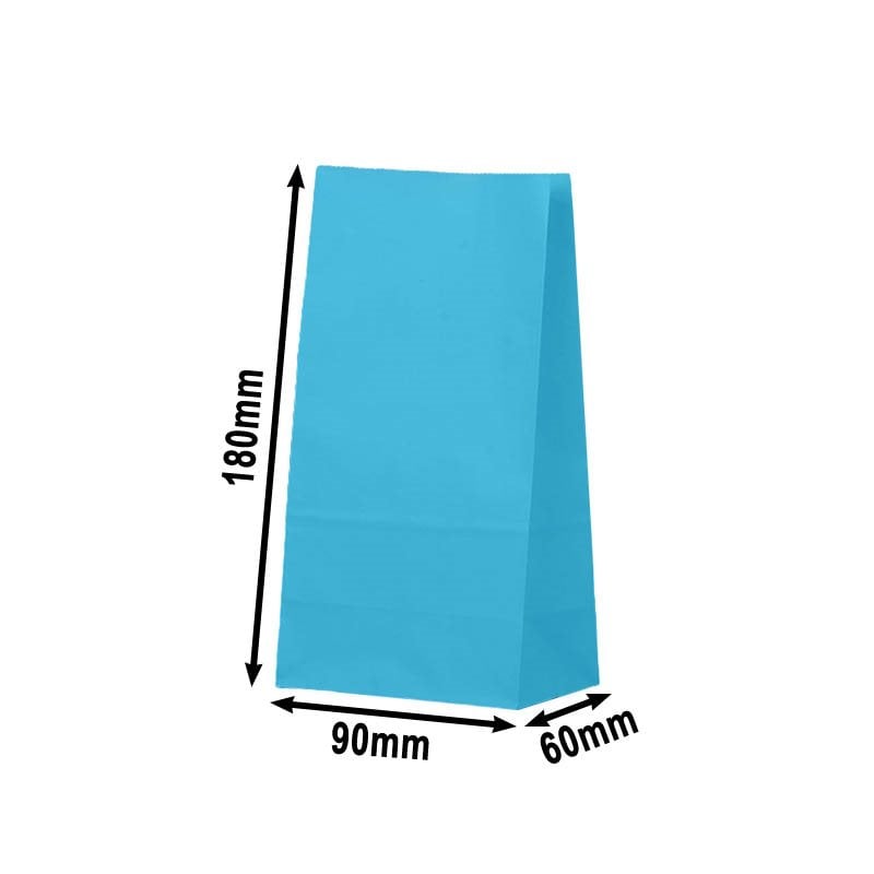 Small Blue Paper Gift Bags 90x180mm - 100pcs sku image