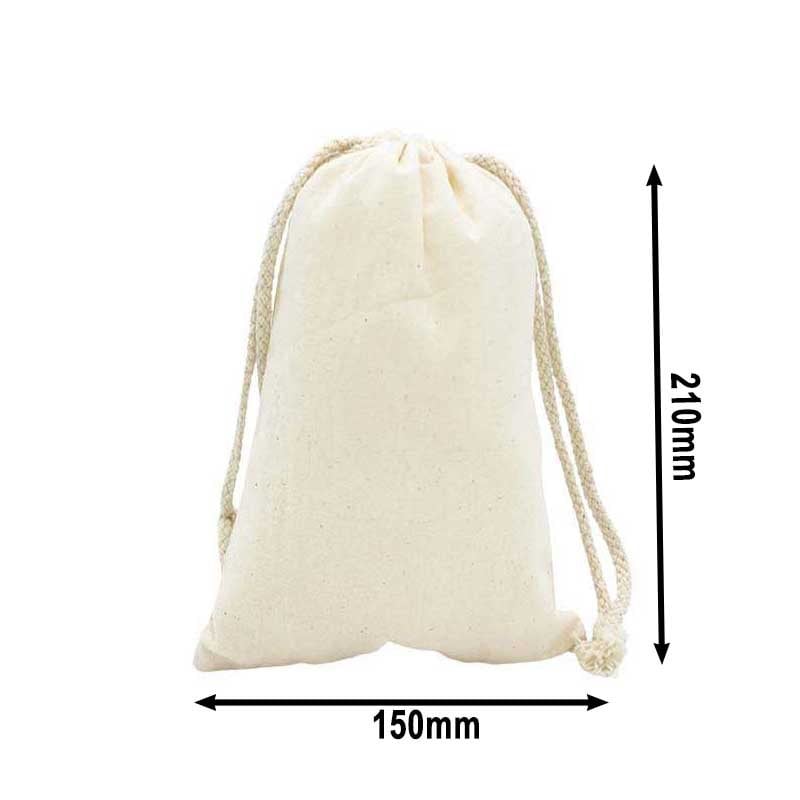 50pcs Small Calico Drawstring Bags 150x210mm