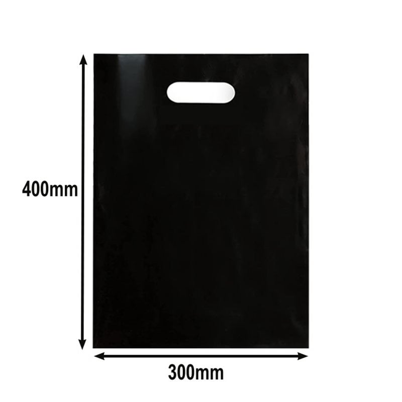 Large Plastic Carry Bags 300x400mm Black - 100pcs sku image