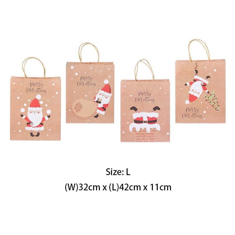 48pcs Large Santa Pattern Gift Paper Carry Bags 320x420x110mm