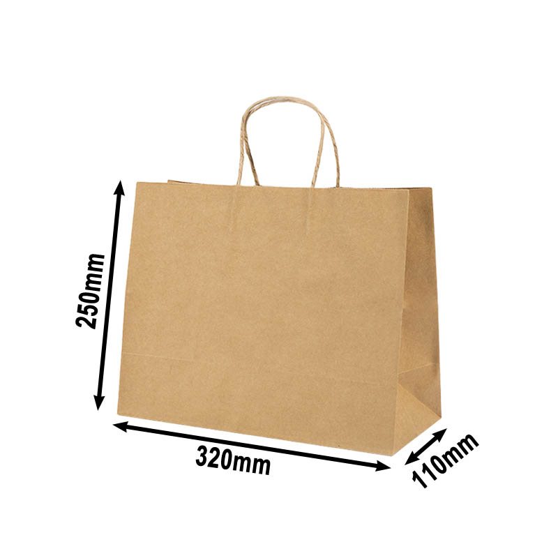 50pcs Brown Paper Carry Bags 320x250mm
