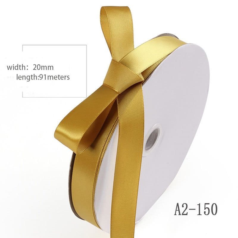 20mmx91M Gold Double Sided Satin Ribbon