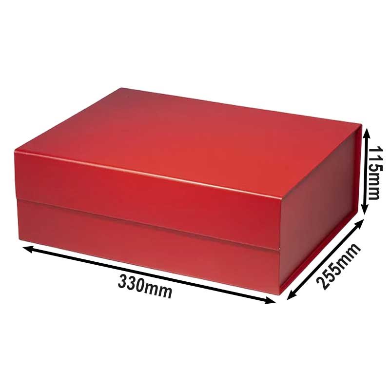 25pcs A4 Magnetic Gift Boxes Luxury Cardboard Packaging Matte Red 330x255x115mm
