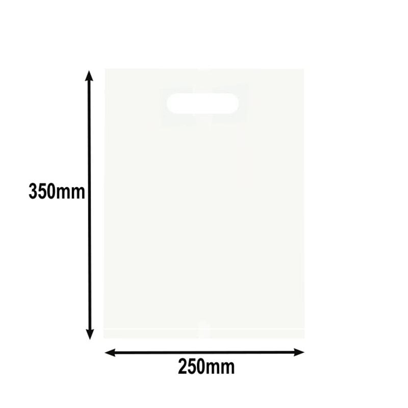 Medium Plastic Carry Bags 250x350mm White - 100pcs sku image