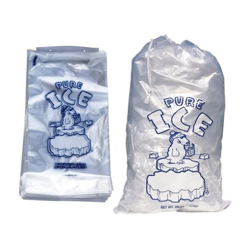 100pcs 3.6kg Drawstring Ice Bags with Cartoon Pattern